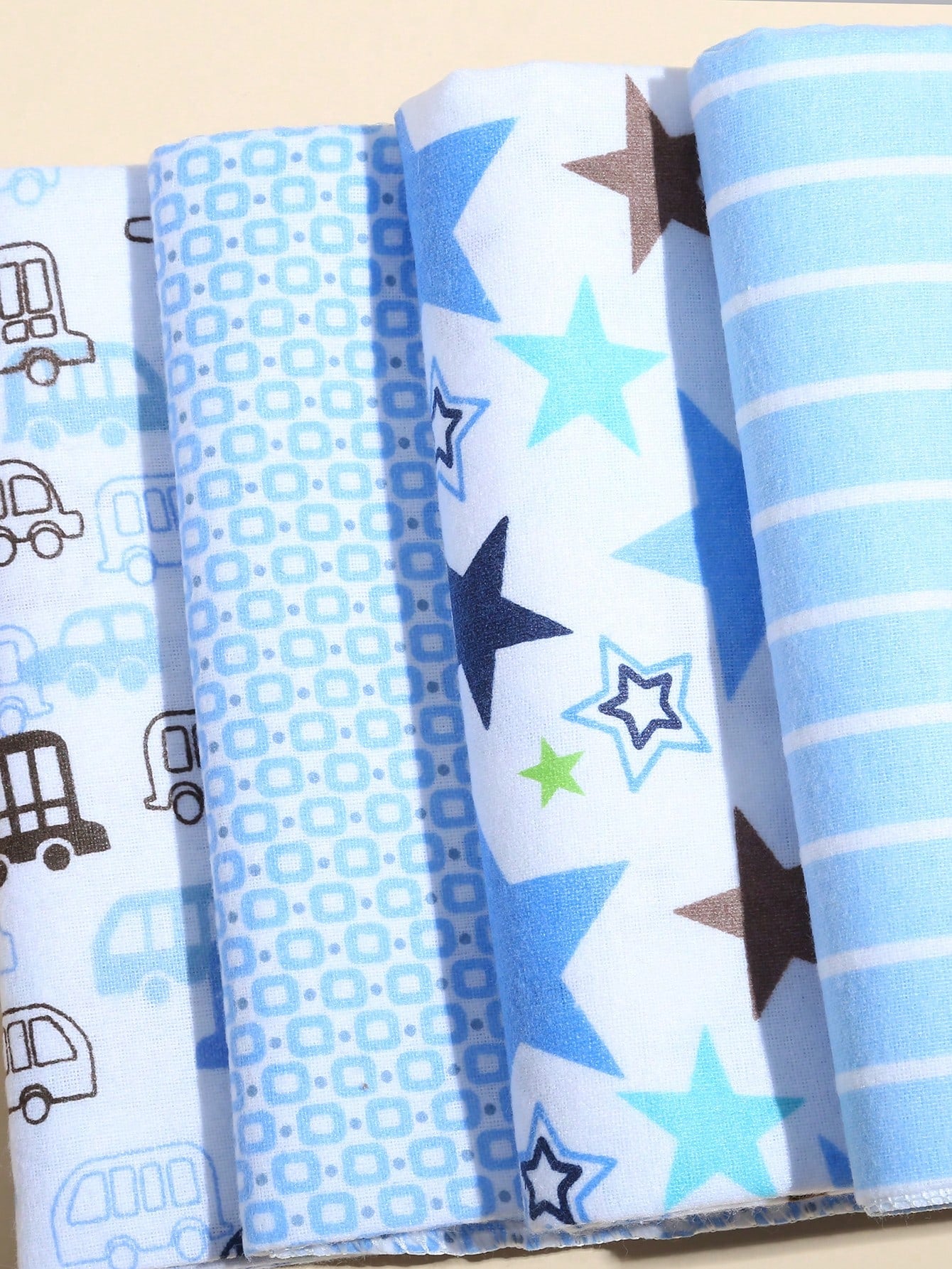 4pcs Baby Soft Swaddle Blankets, Newborn Cute Receiving Blankets
