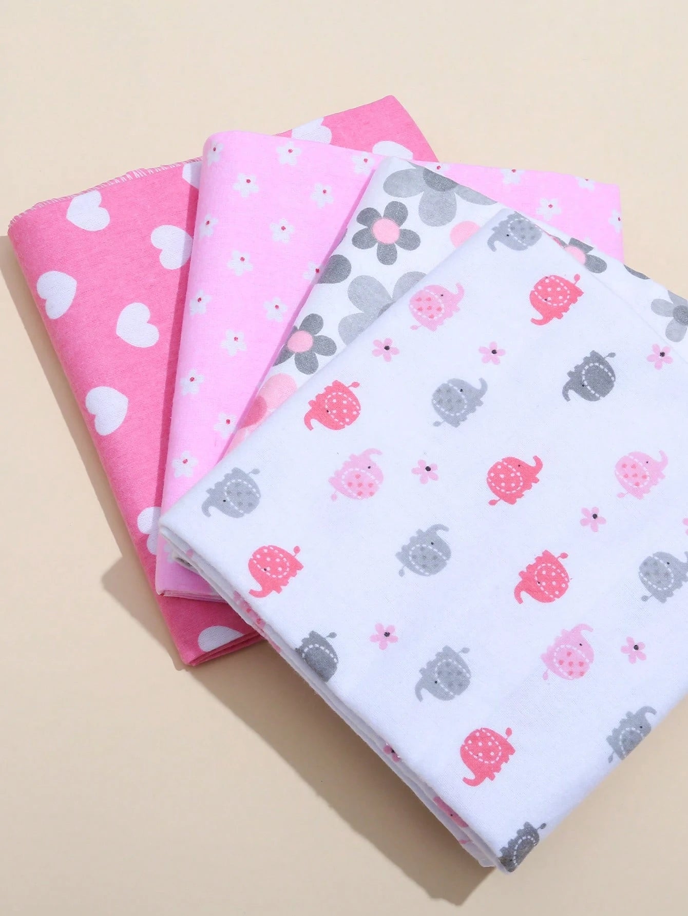 4pcs Baby Soft Swaddle Blankets, Newborn Cute Receiving Blankets