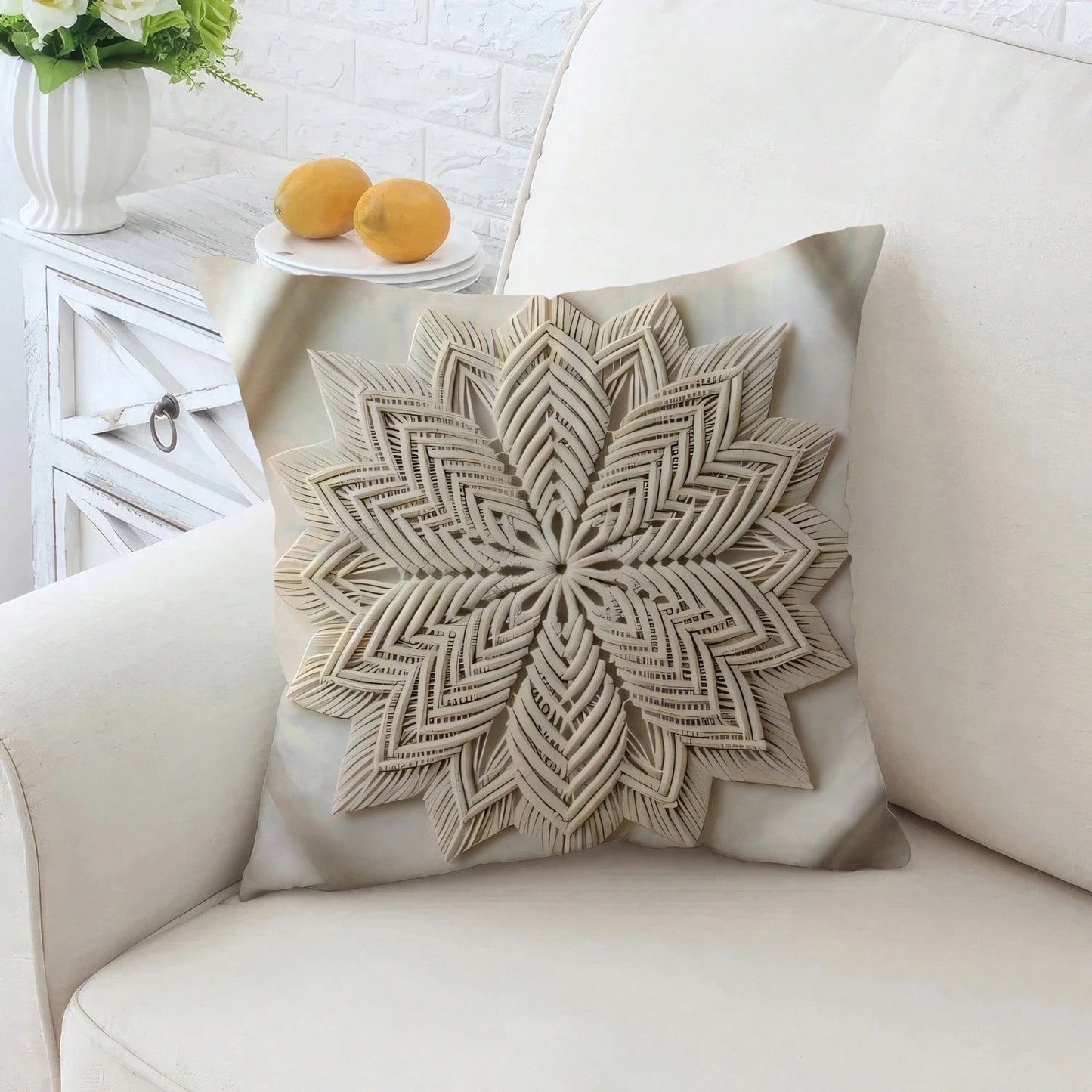 4pcs Bohemian Geometric Tassel Moon Floral Pillow Covers, Vintage Soft Color Mandala Flower Leaf Print Pattern, Single-Sided 2D Flat Printing, Non-3D Real Weaving Effect, Soft Comfortable Polyester Cu