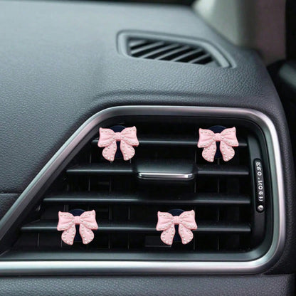 4pcs Bow Tie Air Vent Clips, Fashionable & Cute Car Accessories, Fragrance-Free- For Decoration Only, Stylish Design| Lightweight, Car Decor