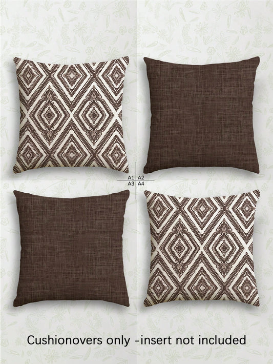 4pcs,Decorative Throw Pillow Covers,Geometric Pattern,Polyester Fiber Cushion Covers,Invisible Zipper,Machine Washable,Minimalist Fashion Line Pattern,Zipper Closure,Home Decorative Throw Pillow Cover