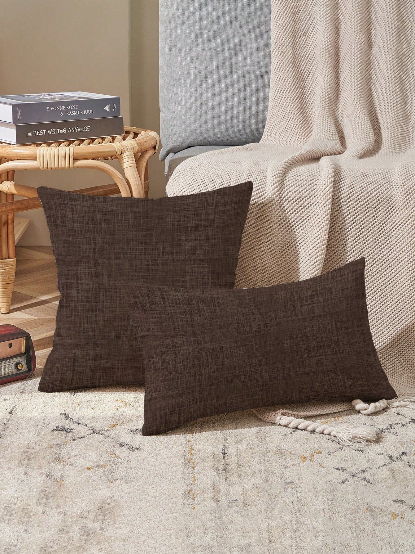 4pcs,Decorative Throw Pillow Covers,Geometric Pattern,Polyester Fiber Cushion Covers,Invisible Zipper,Machine Washable,Minimalist Fashion Line Pattern,Zipper Closure,Home Decorative Throw Pillow Cover