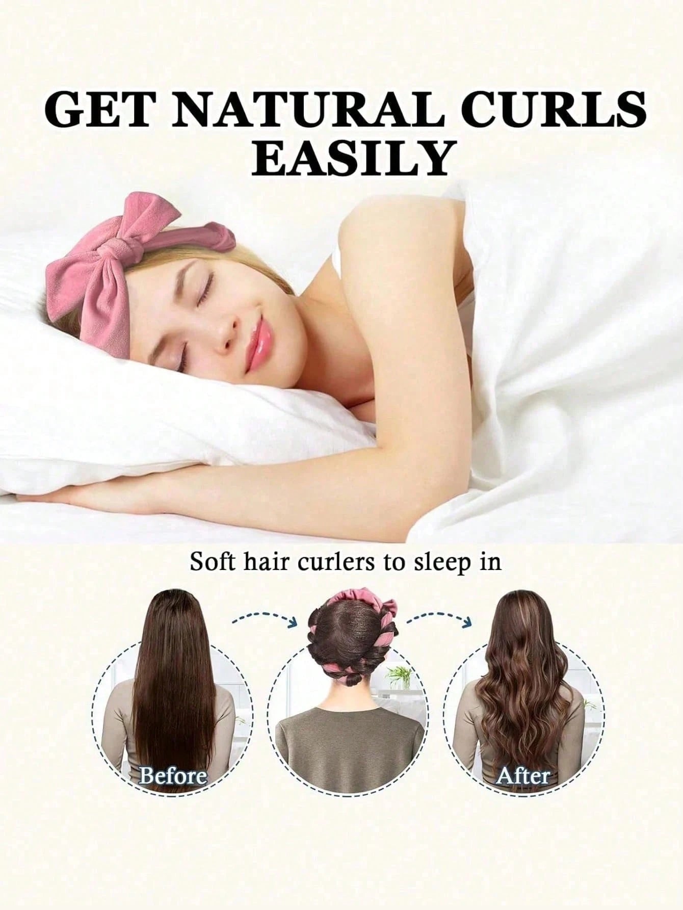 4pcs Heatless Curling Rod Set, No Heat Required, Wearable For Sleep, Ultra Soft Ribbon Wrap For Long Hair, Includes Hair Ties And Hair Clips, Suitable For All Hair Types, Overnight Use
