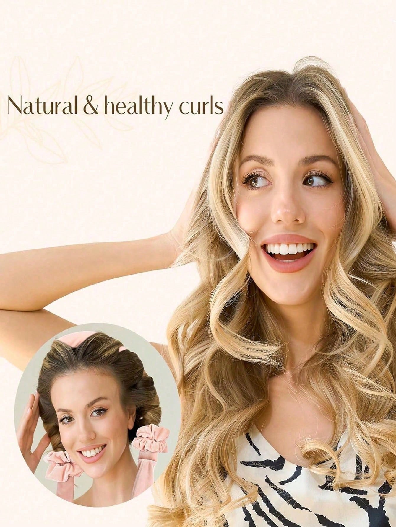 4pcs Heatless Curling Rod Set, No Heat Required, Wearable For Sleep, Ultra Soft Ribbon Wrap For Long Hair, Includes Hair Ties And Hair Clips, Suitable For All Hair Types, Overnight Use