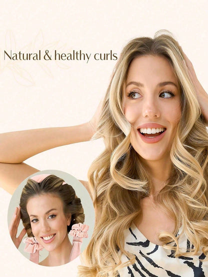 4pcs Heatless Curling Rod Set, No Heat Required, Wearable For Sleep, Ultra Soft Ribbon Wrap For Long Hair, Includes Hair Ties And Hair Clips, Suitable For All Hair Types, Overnight Use