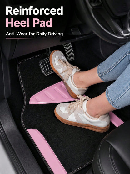 4pcs Patterned Car Floor Mats, Simple & Stylish, Water-Absorbent & Anti-Slip, Washable, Fashionable Interior Protection, Suitable For Sedans, Hatchbacks And SUVs, All-Season Use, Car Owner Essential