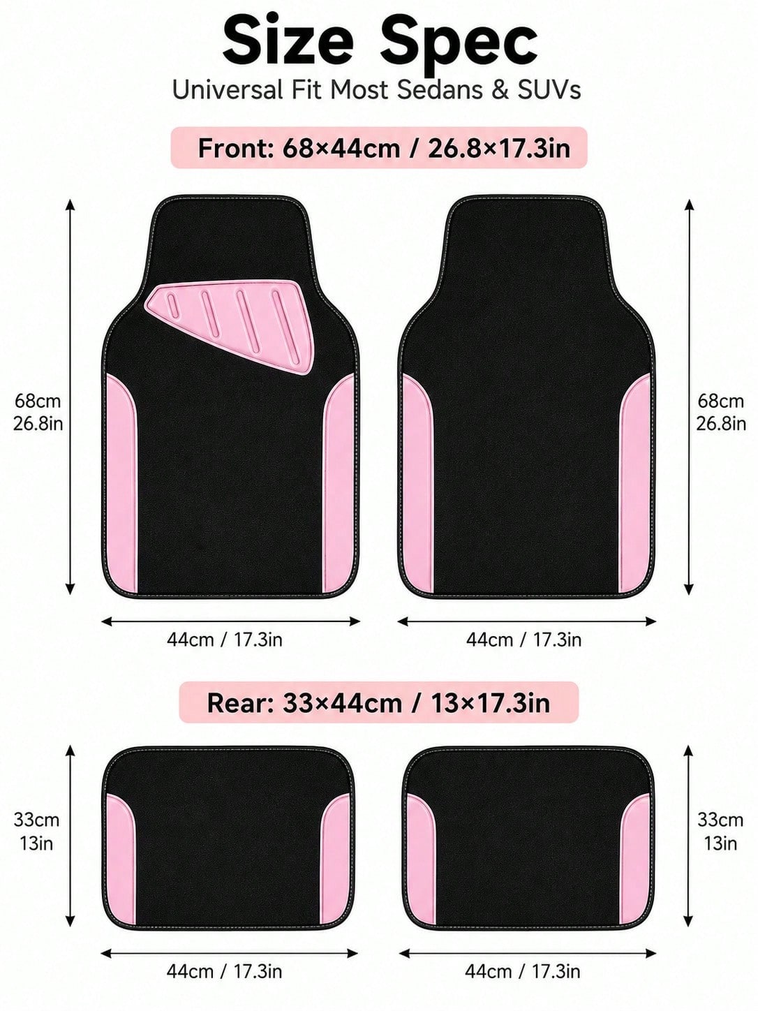 4pcs Patterned Car Floor Mats, Simple & Stylish, Water-Absorbent & Anti-Slip, Washable, Fashionable Interior Protection, Suitable For Sedans, Hatchbacks And SUVs, All-Season Use, Car Owner Essential