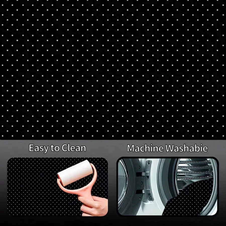 4pcs Polka Dot Pattern Car Floor Mats- Fashionable, Anti-Pollution, Anti-Slip, Easy To Clean, Fit For All Vehicles, Front & Rear Seat Mats, Protective Car Mats Against Dirt And Dust, Suitable For Wo