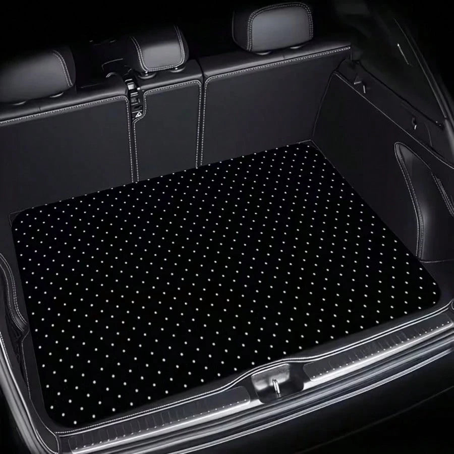 4pcs Polka Dot Pattern Car Floor Mats- Fashionable, Anti-Pollution, Anti-Slip, Easy To Clean, Fit For All Vehicles, Front & Rear Seat Mats, Protective Car Mats Against Dirt And Dust, Suitable For Wo