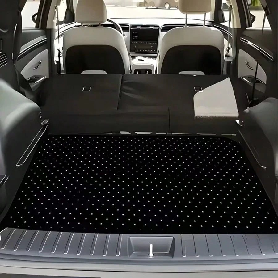 4pcs Polka Dot Pattern Car Floor Mats- Fashionable, Anti-Pollution, Anti-Slip, Easy To Clean, Fit For All Vehicles, Front & Rear Seat Mats, Protective Car Mats Against Dirt And Dust, Suitable For Wo