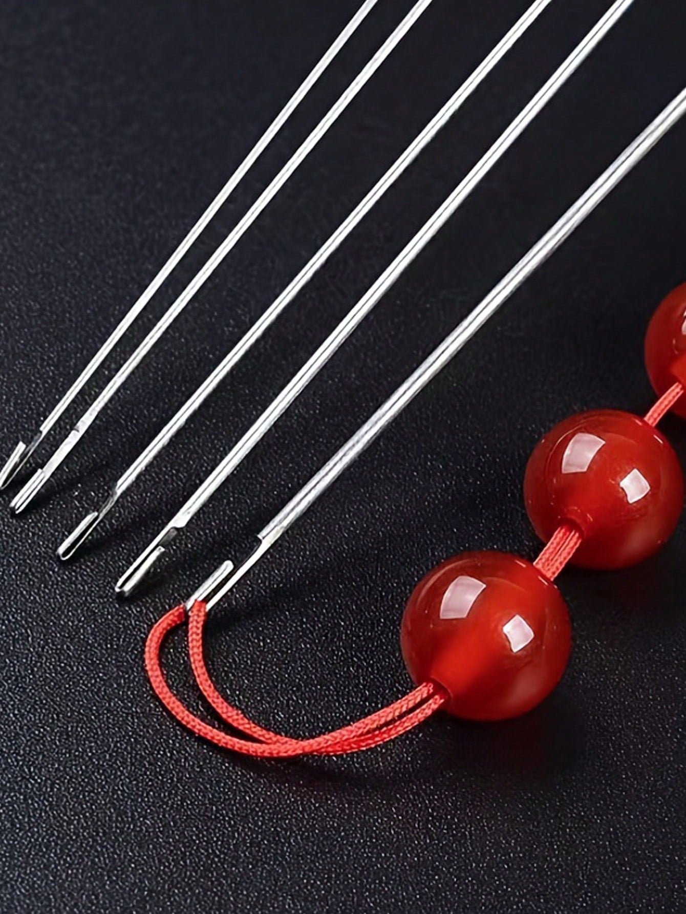 4pcs Set Of Bead Needles With Side Openings For Easy Threading, Suitable For Handicraft And DIY Bead Making 17cm/6.69inch With Storage Tube