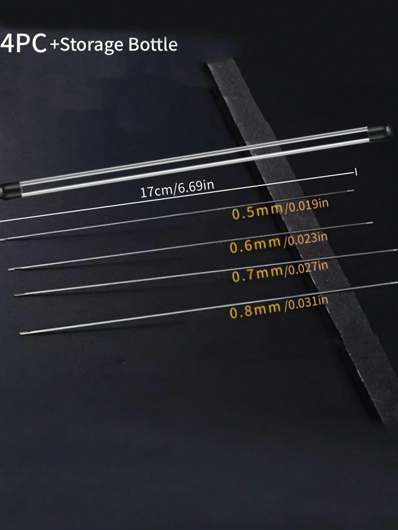 4pcs Set Of Bead Needles With Side Openings For Easy Threading, Suitable For Handicraft And DIY Bead Making 17cm/6.69inch With Storage Tube