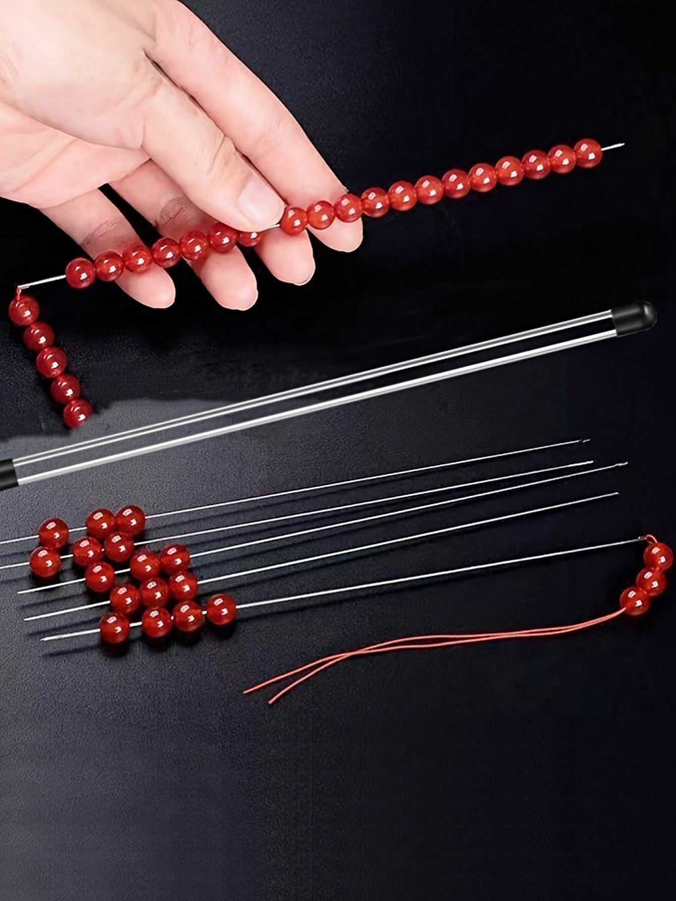 4pcs Set Of Bead Needles With Side Openings For Easy Threading, Suitable For Handicraft And DIY Bead Making 17cm/6.69inch With Storage Tube