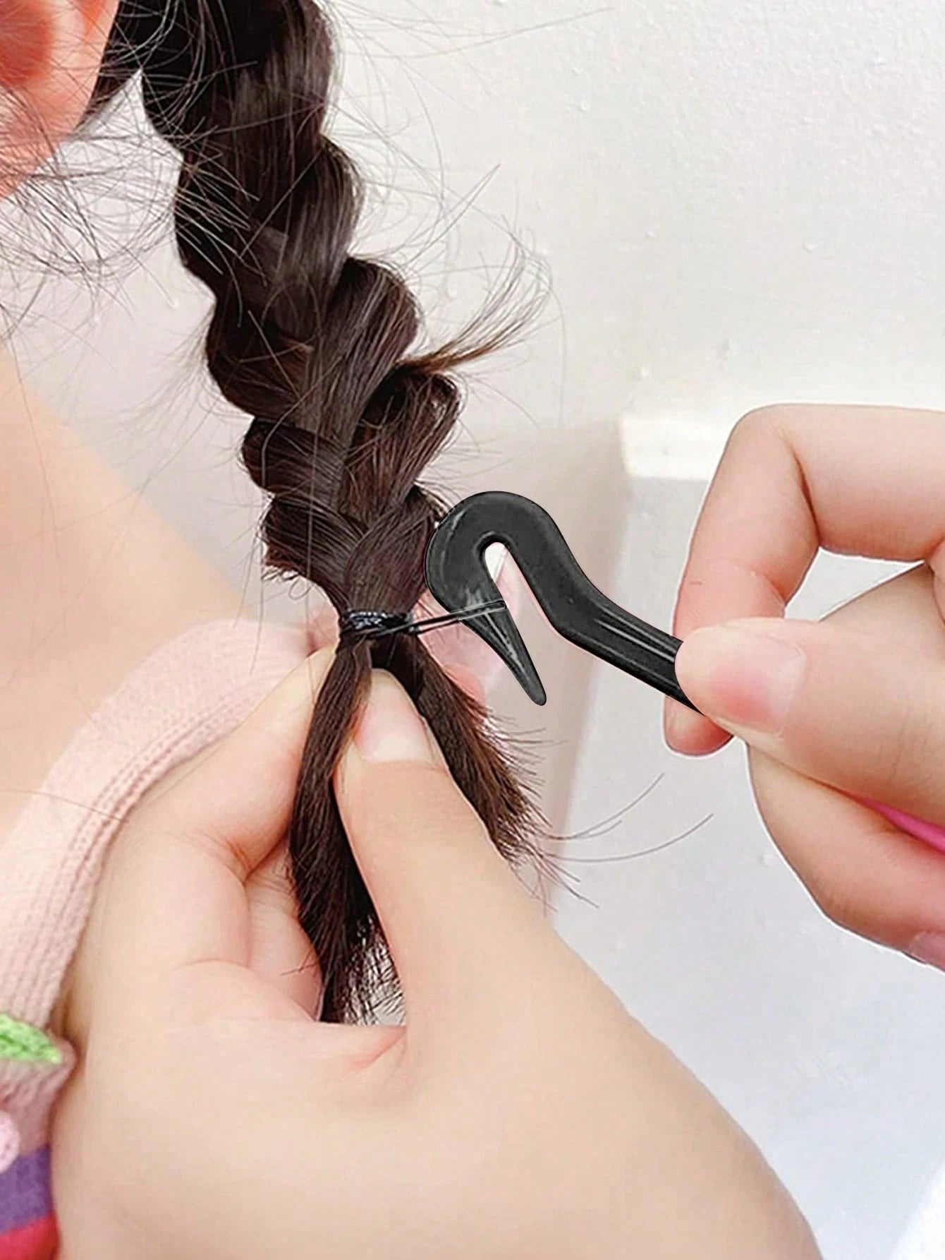 4Pcs Topsy Tail Hair Tool Hair Looping Tool Braiding With Rat Tail Comb, Ponytail Loop Hairs Bands Remover Cutter Fast Hairs Styling Accessories