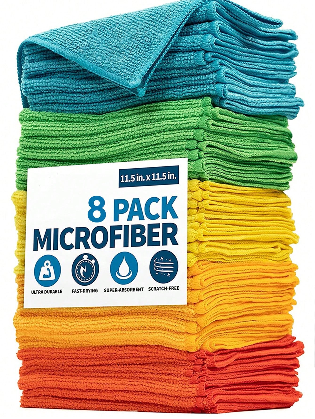 5/10/ 15-Kitchen Towels, Microfiber Light Gray Cleaning Cloth Set, Absorbent Soft Stain Removal Cloth For Cleaning Glass, Cooking Table, Pot, Bowl, Faucet, Range Hood, Car Wipe Cleaning Cloth, Kitchen