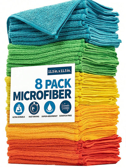 5/10/ 15-Kitchen Towels, Microfiber Light Gray Cleaning Cloth Set, Absorbent Soft Stain Removal Cloth For Cleaning Glass, Cooking Table, Pot, Bowl, Faucet, Range Hood, Car Wipe Cleaning Cloth, Kitchen