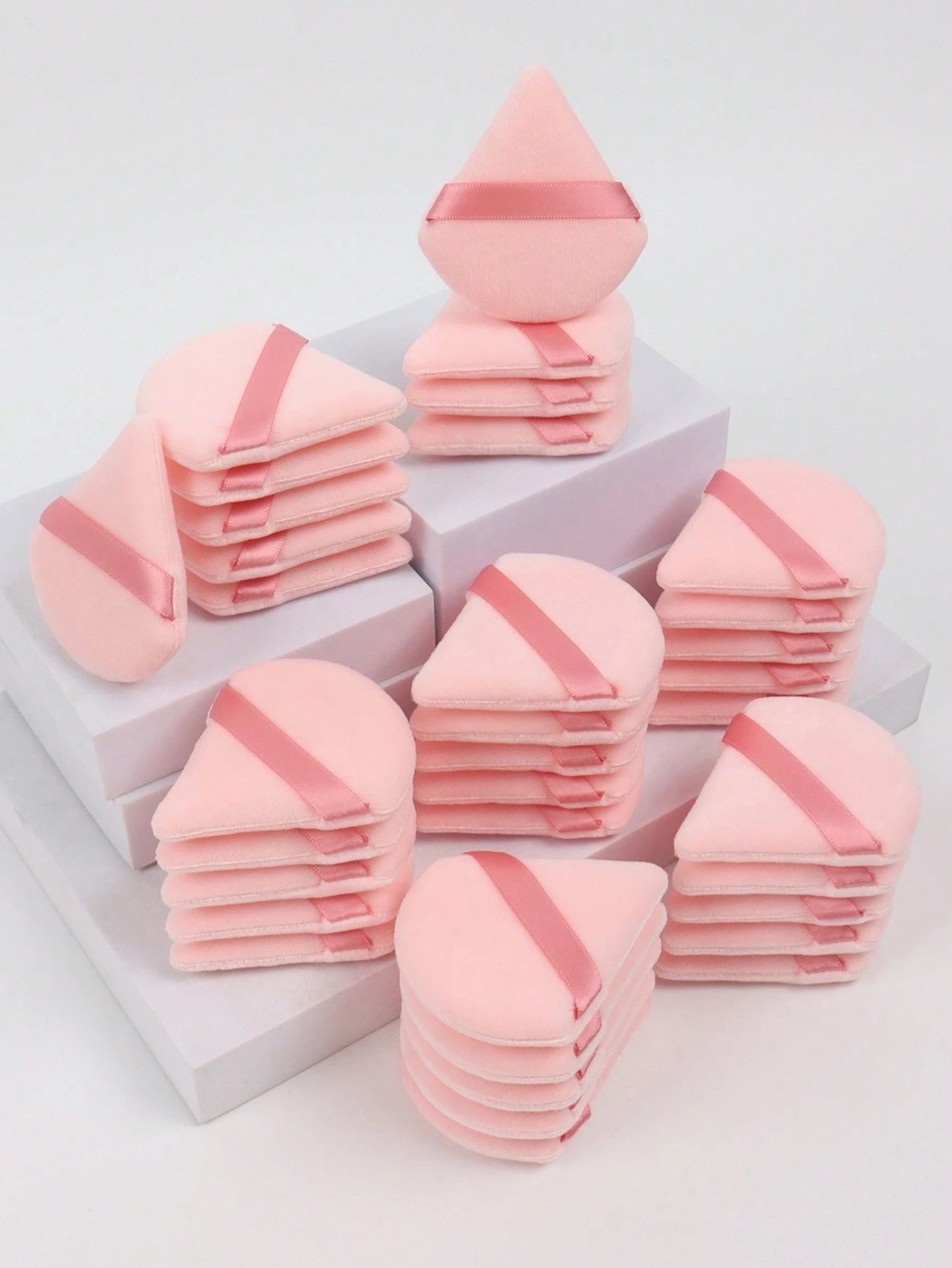 5/10/20/30/50/100pcs Triangle Velvet Makeup Sponge, Made Of Ultra-Soft Velvet Material, Designed For Contouring, Eyes And Edges, Suitable For All Skin Types. Cosmetic Accessories, Makeup Sponge, Makeu