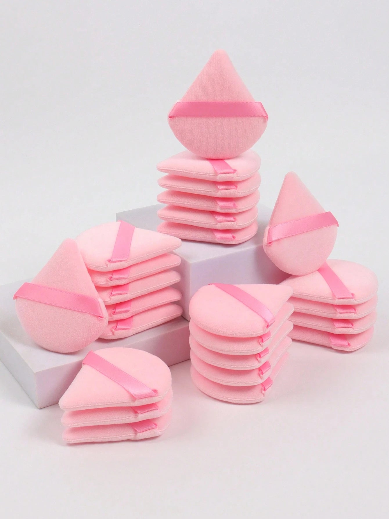 5/10/20/30/50/100pcs Triangle Velvet Makeup Sponge, Made Of Ultra-Soft Velvet Material, Designed For Contouring, Eyes And Edges, Suitable For All Skin Types. Cosmetic Accessories, Makeup Sponge, Makeu