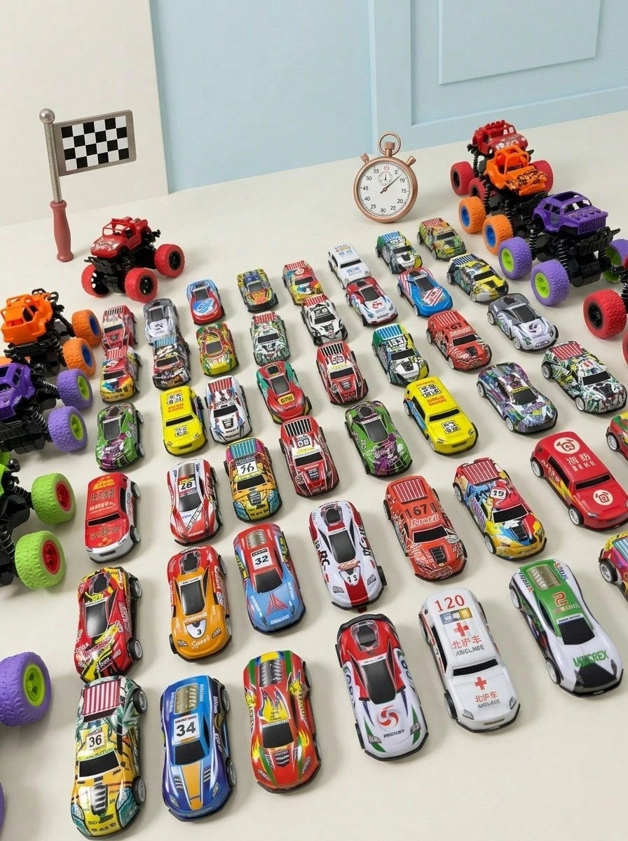 5/10/25pcs Alloy Diecast Toy Car, Random Color And Pattern,Back To School