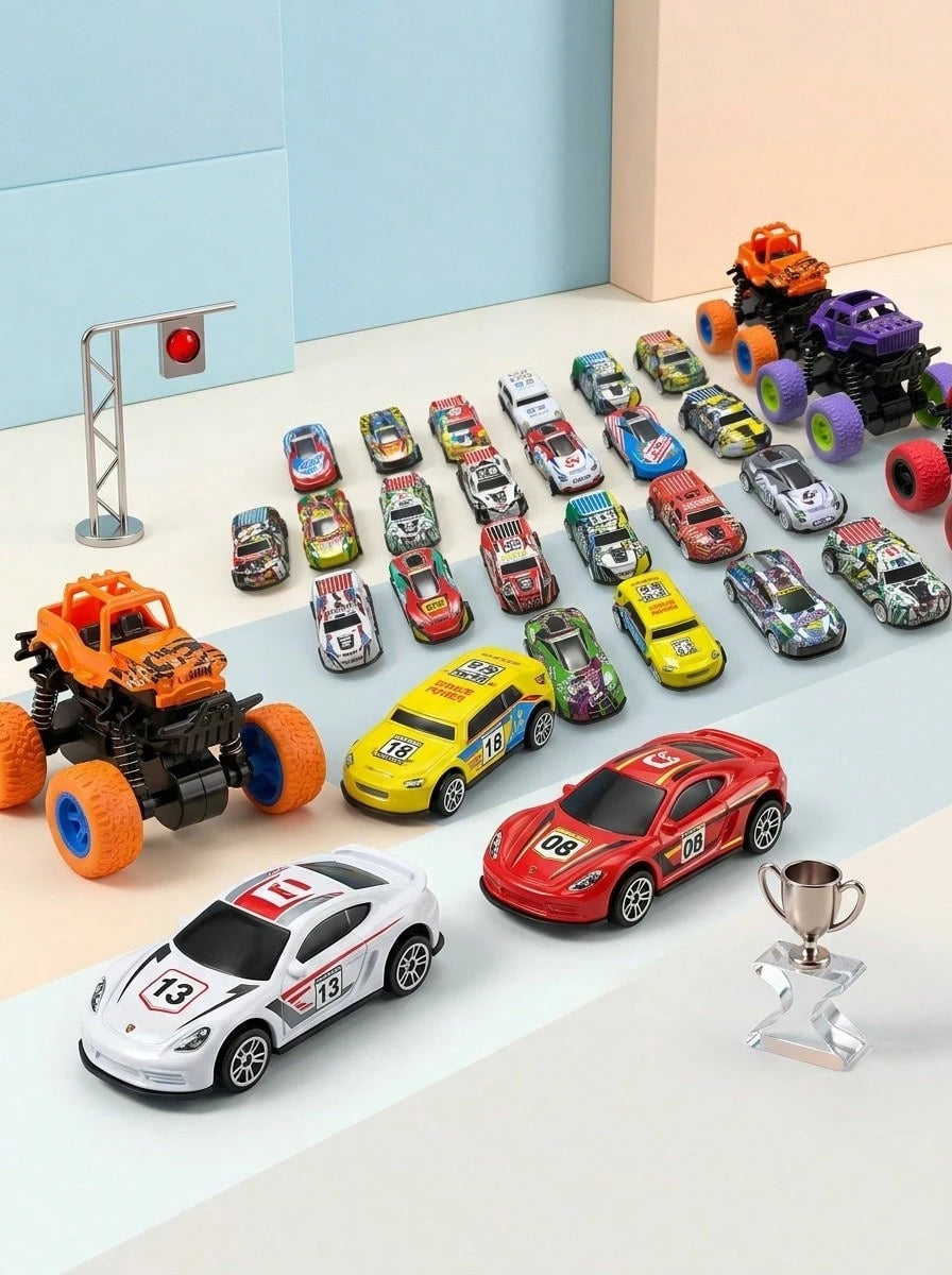 5/10/25pcs Alloy Diecast Toy Car, Random Color And Pattern,Back To School