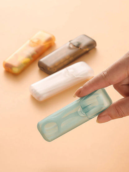 5/1pc Portable Toothpick & Floss Box- Leak-Proof Travel Pill Box, Transparent Lid Design, Lightweight & Portable, Suitable For Daily Oral Care, Use Anytime Anywhere (Travel/Home/Office/Outdoor), Wome