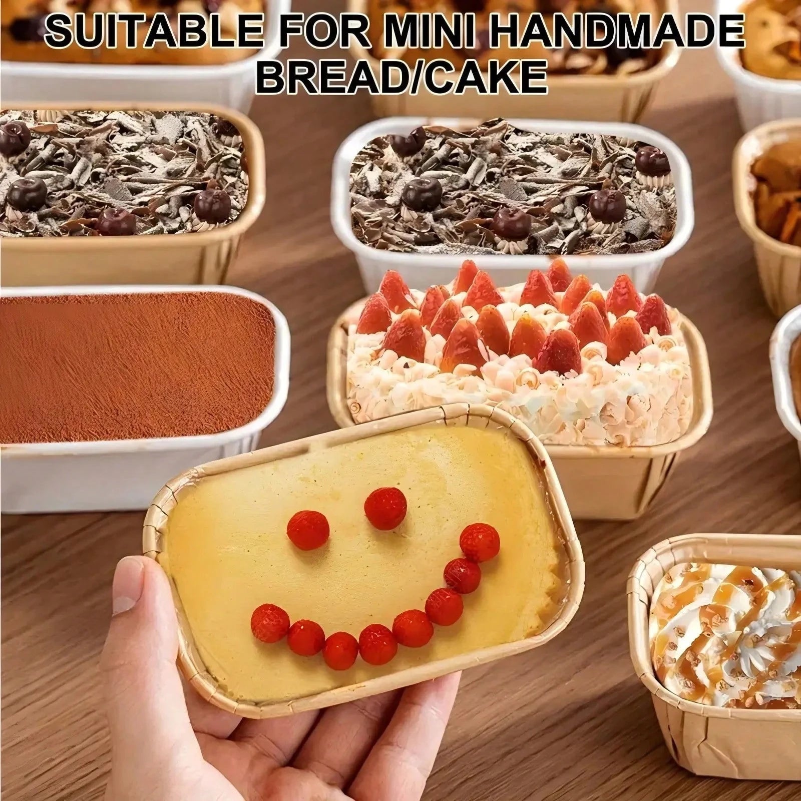 5/50/100pcs Mini Loaf Cake Cases, Muffin, Non-Stick Cake Pan For Cupcake & Bread Baking Cups For Baking, Cupcakes, Muffins, And More- Easy Cleanup, And Loaf Pan For Commercial Kitchens, Bakeries, Par