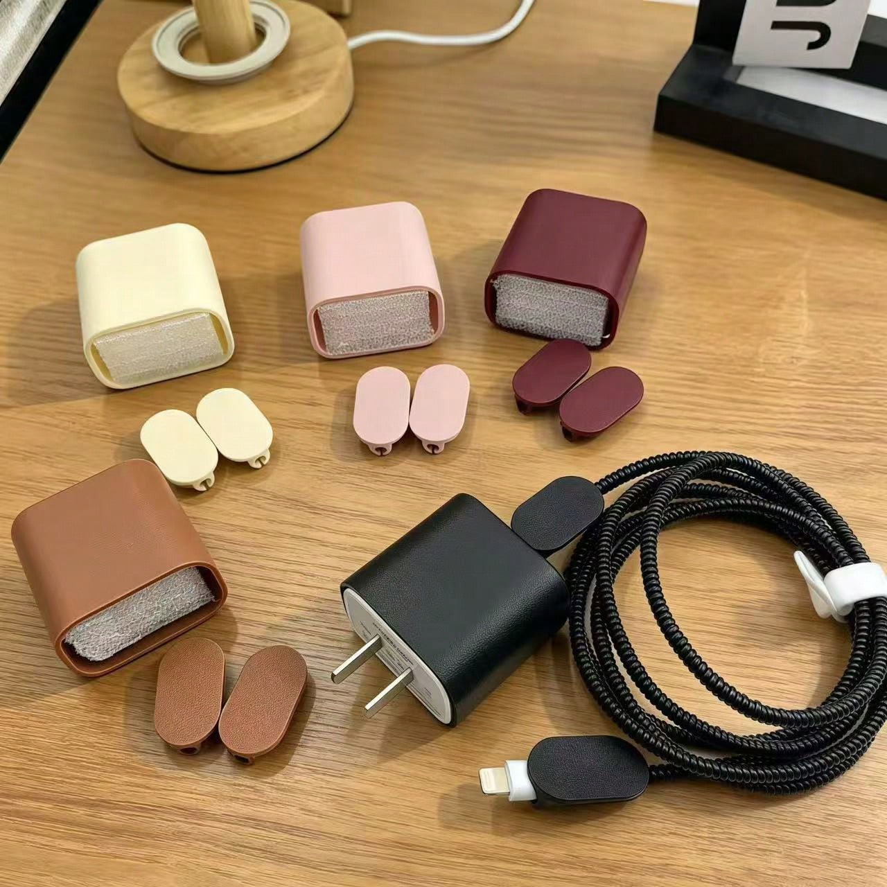 5-In-1 Leather Charging Adapter Protector Case Set, Compatible With Apple 20W/18W Charger, Suitable For IPhone 16 Pro Max/15/14/13/12/11, Dust-Proof And Anti-Drop, Minimalist Premium Design