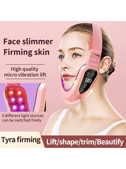 5-Mode 12-Intensity Face Massager, Vibration Lifting & Heating Double Chin V-Shape Massager, Smart Skin Tightening Device, Ideal Holiday Gift For Women