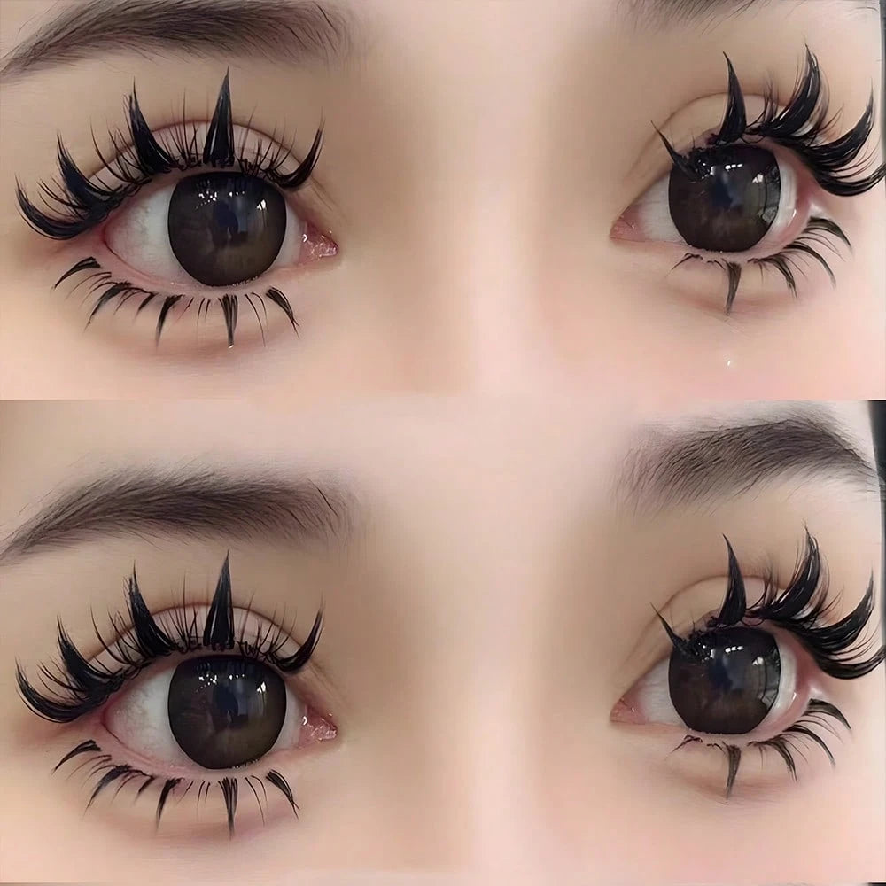 5 Pairs Anime Style False Eyelashes, Charming Little Devil Enlarged Eyes Eyelashes 5MH-5, Cartoon Manga Style Eyelashes For Cosplay Eye Makeup Tools, Cat Eyes Lashes Strip Lashes,Lashes,Eyelashes,Fake