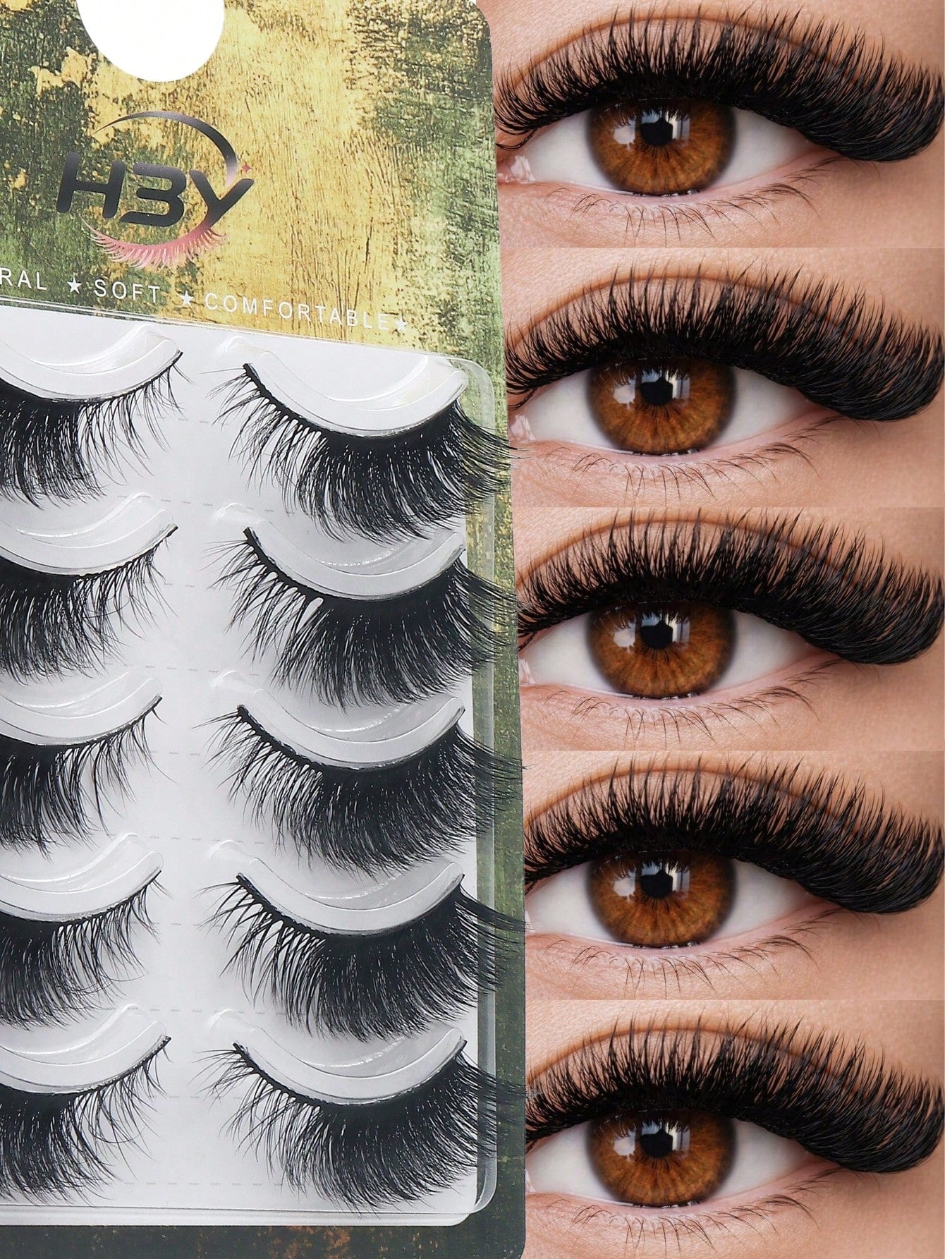 5 Pairs D-Curl Cat Eye Fake Strip Lashes, Lightweight Voluminous Wispy False Eyelashes, Reusable Soft Makeup Lashes Suitable For All Eye Shapes Daily Cosplay Use