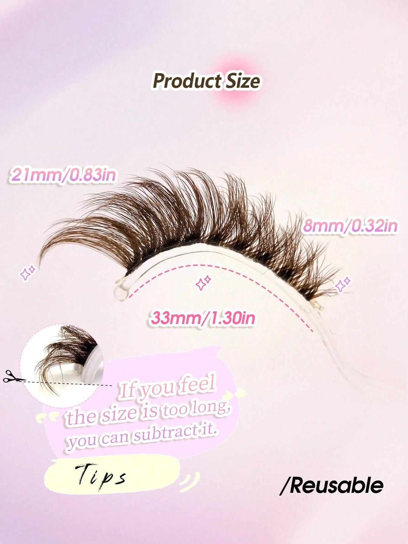 5 Pairs Fluffy Brown Dramatic Soft False Eyelashes, Transparent Lash Bands, Invisible Lash Strips, Natural Criss-Cross Curly Cat Eye Lashes, Brown Fox Eye Effect Faux Mink Lashes, Suitable For Daily E