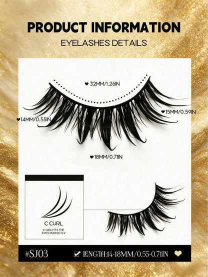 5 Pairs Wet Manga Style Strip False Eyelashes, Spiky Wet Look Anime Fake Lashes, Natural Wispy Layered Eyelash Extensions, Dramatic Cat Eye Fluffy Strip Lashes For Cosplay Party Daily Makeup Beauty Ey