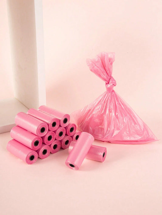 5 Rolls Solid Color Dog Poop Bags, 75 Bags Total, Convenient Portable Cleaning (Unfolded Size 30x22cm), Suitable For Outdoor Pet Cleaning, Car Trash Bags, Desktop Trash Bag Cleaning, Etc.