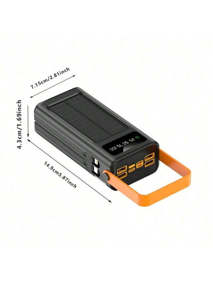 50000mAh Large Capacity Solar Charger Power Bank Solar Power Bank Mobile Power Supply, Outdoor Travel/Camping Emergency Power Supply, Fast Charging PD 22.5W Equipped With Camping Light/Removable Data