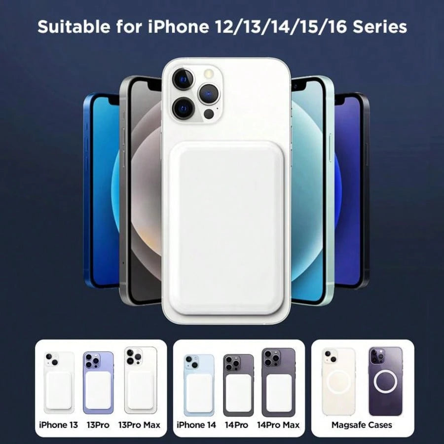 5000mAh Magnetic Power Bank, Slim Wireless Portable Charger With Fast Charging, MagSafe Compatible Battery Pack For IPhone 17/16/15/14/13/12 Series, Travel Charger