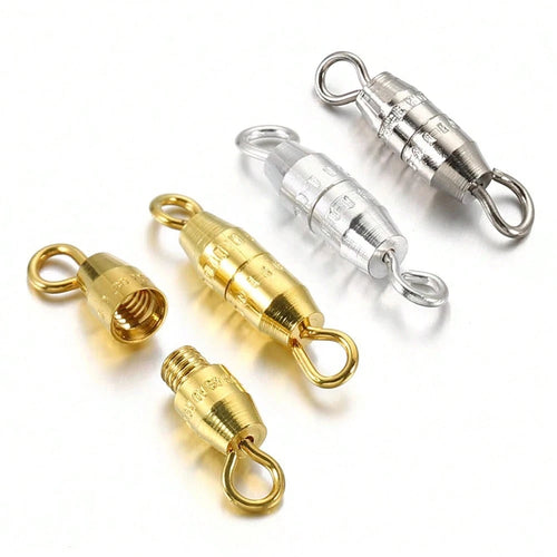 50Pcs Copper Cylindrical Spiral Fastener Connectors Suitable For DIY Necklace Bracelet Jewelry Making