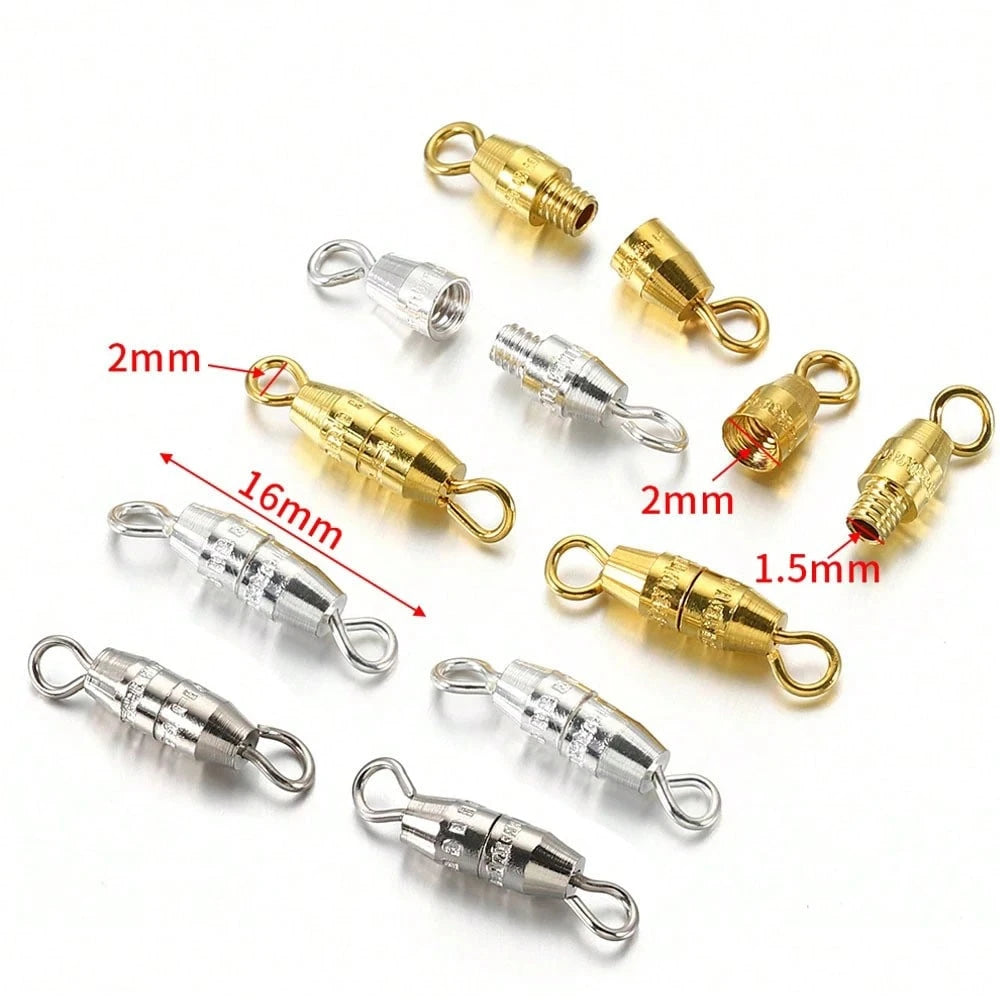 50Pcs Copper Cylindrical Spiral Fastener Connectors Suitable For DIY Necklace Bracelet Jewelry Making