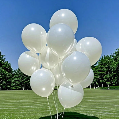50pcs Faux Pearl White Balloons, 10 Inch, And Luxurious, Suitable For Birthday, Wedding, Valentine's Day, Christmas, New Year, Opening Ceremony, Graduation Season, Home Decor, Balloon Party Decoration