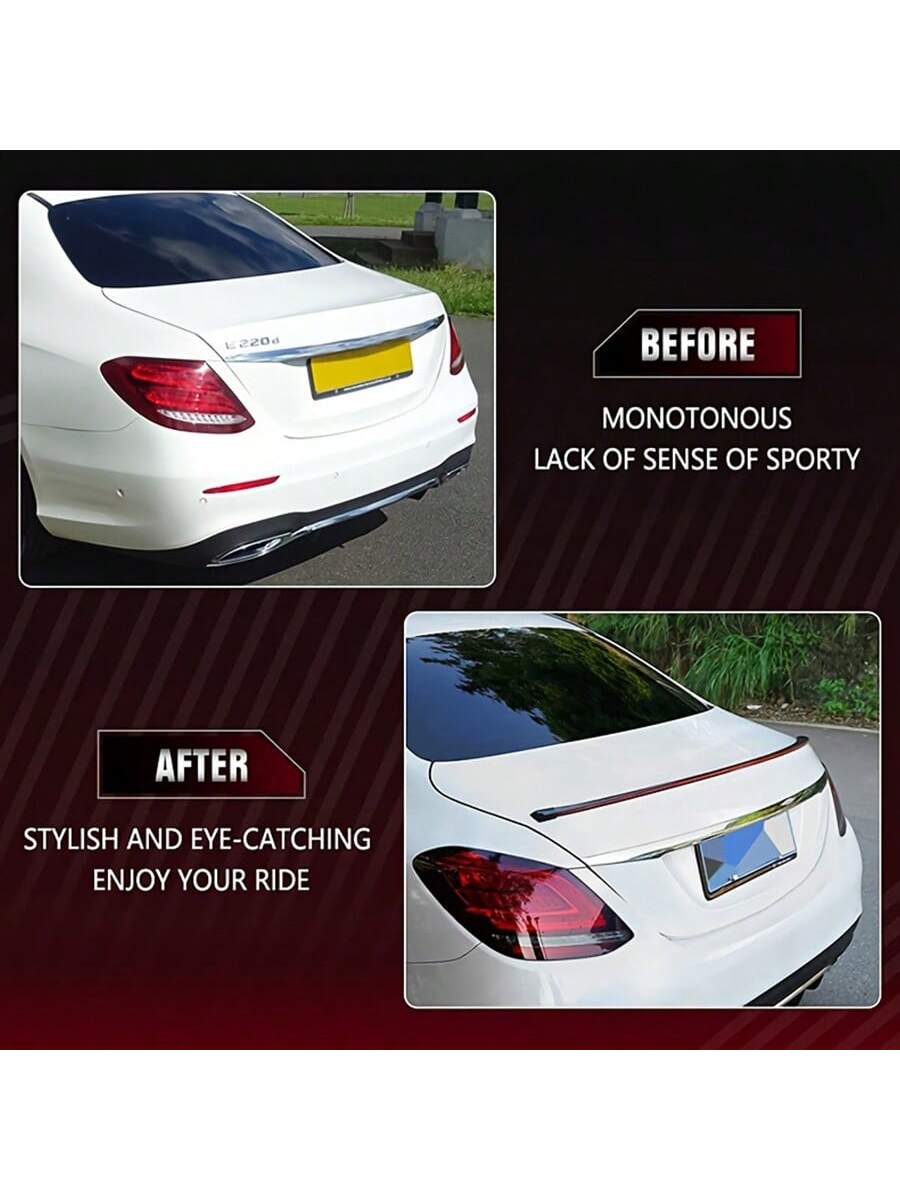 51 Inch Car Spoiler Light Strip, Carbon Fiber Automotive Streamlined Tail Light Strip With Turning Parking Alert Function, Red LED Light Strip Splitter, Automotive Tail Fitting, Durable And High Brigh