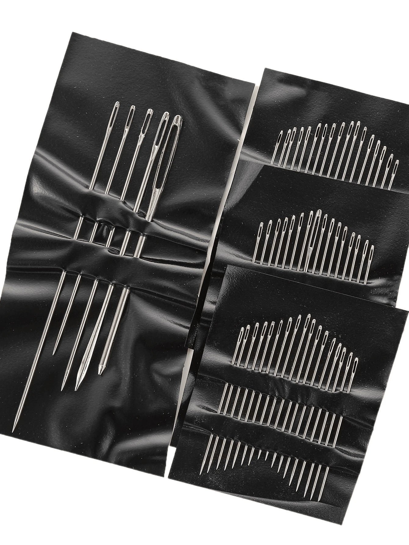 55pcs Stainless Steel Needle, Embroidery Needles For Hand Sewing, Easy Side Threading, Stitching Tools
