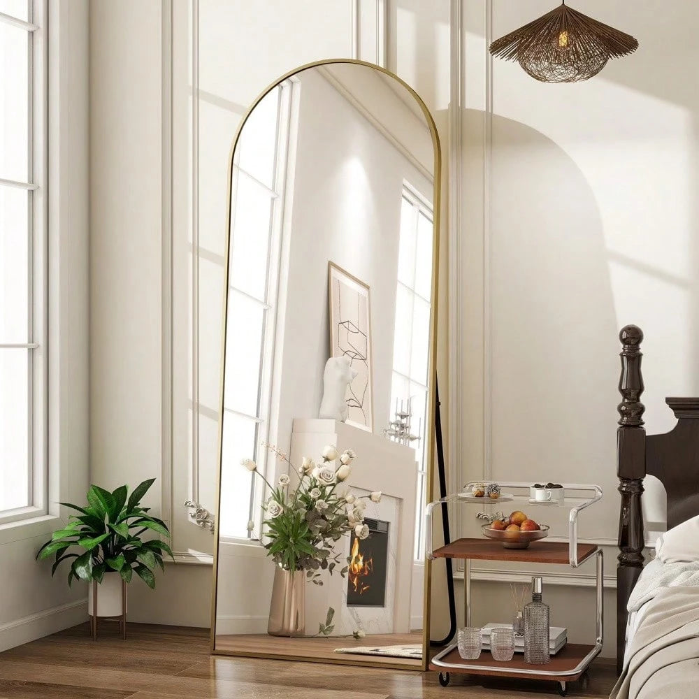 56 X 21 Inch Arched Full-Length Floor Mirror, Freestanding Dressing Mirror For Bedroom, Entryway & Living Room