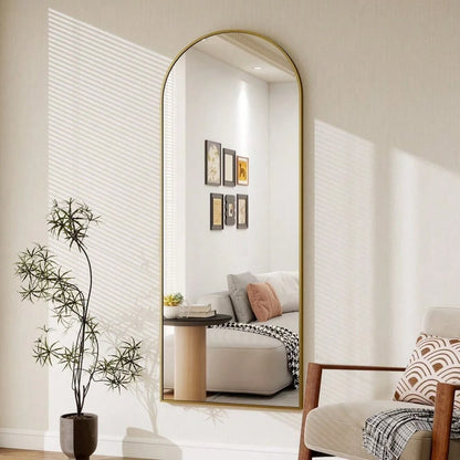 56 X 21 Inch Arched Full-Length Floor Mirror, Freestanding Dressing Mirror For Bedroom, Entryway & Living Room