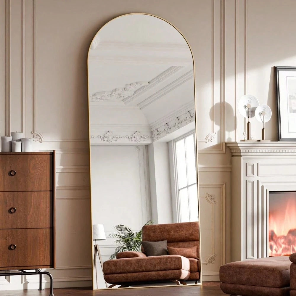 56 X 21 Inch Arched Full-Length Floor Mirror, Freestanding Dressing Mirror For Bedroom, Entryway & Living Room