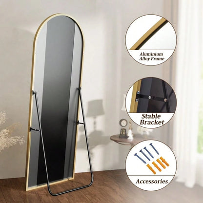 56 X 21 Inch Arched Full-Length Floor Mirror, Freestanding Dressing Mirror For Bedroom, Entryway & Living Room