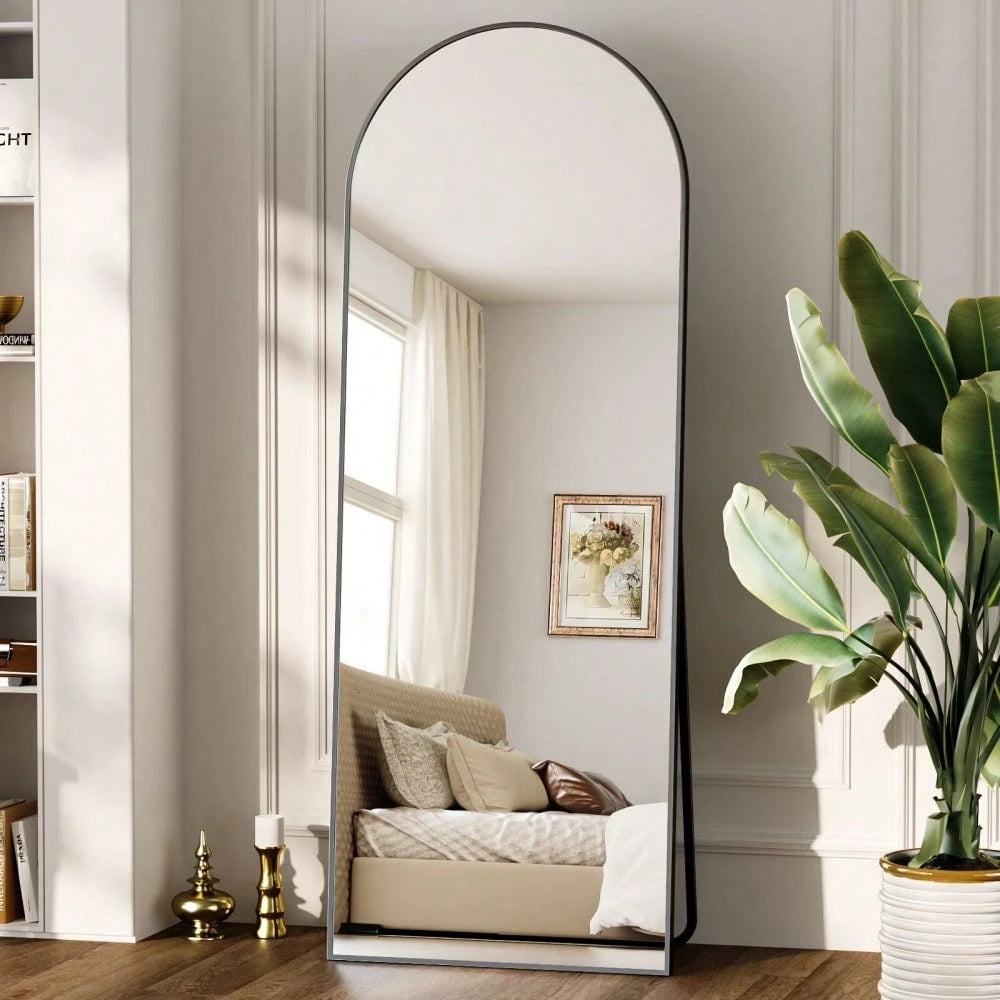 56 X 21 Inch Arched Full-Length Floor Mirror, Freestanding Dressing Mirror For Bedroom, Entryway & Living Room