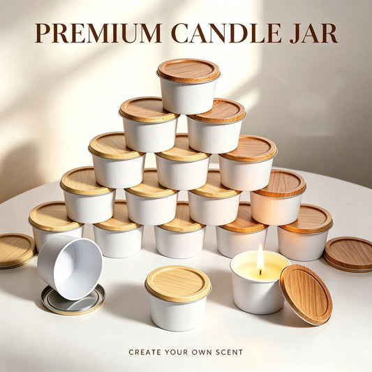 57pcs DIY Candle Making Kit, 10 White Candle Jars, Includes 11 Candle Wicks + 25 Wick Stickers + 11 Wooden Wick Holders, Empty Candle Jars, Fragrance Soy Wax Handmade Candle Craft Supplies, Home Decor