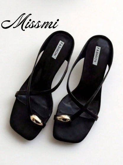 5cm Multicolor Minimalist Thong Wedge Sandals For Women, Open Toe High Heels, Summer 2025,Flip Flops