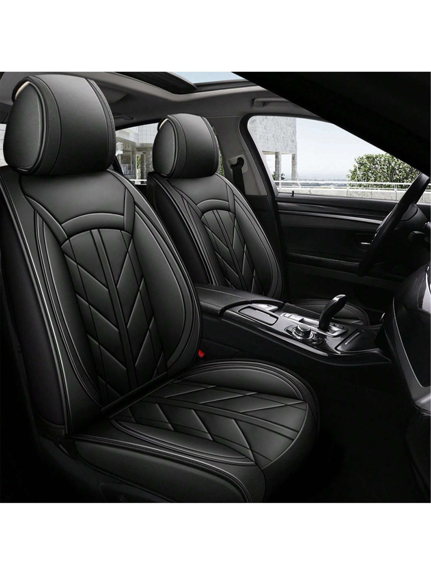 5Pcs Car Seat Covers Front Rear Cushion Protectors Universal Fit For Most Cars, Sedans Suvs And Hatchbacks, Full Set Premium Waterproof Faux Leather Car Seat Covers Cushion Protectors Airbag Compatibl
