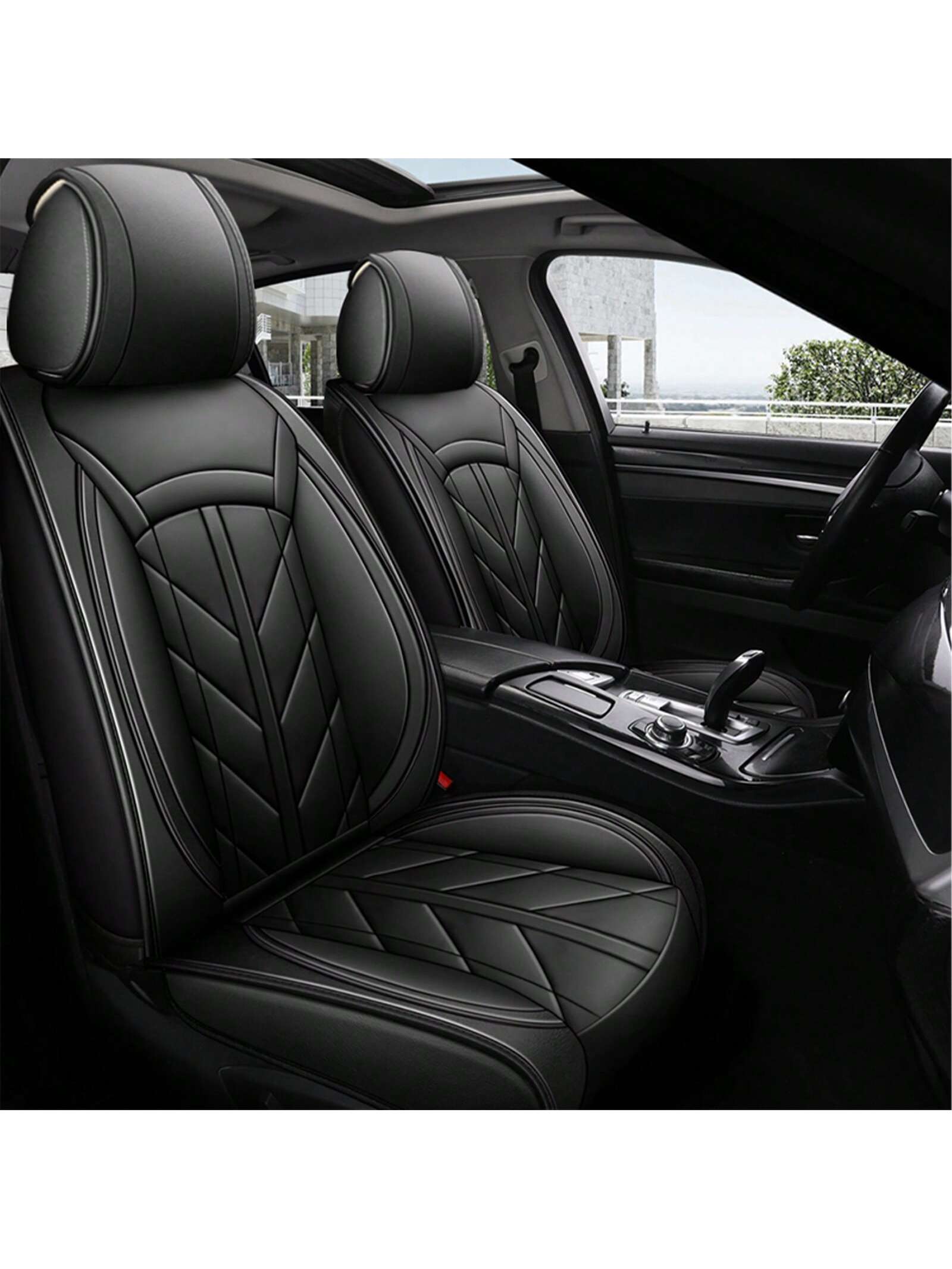 5Pcs Car Seat Covers Front Rear Cushion Protectors Universal Fit For Most Cars, Sedans Suvs And Hatchbacks, Full Set Premium Waterproof Faux Leather Car Seat Covers Cushion Protectors Airbag Compatibl
