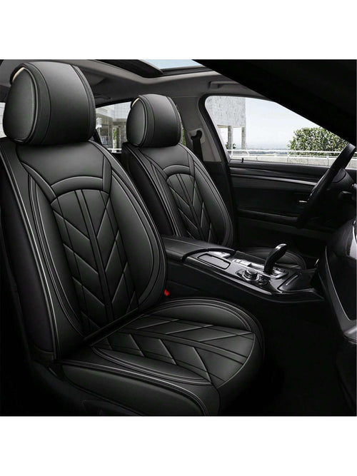5Pcs Car Seat Covers Front Rear Cushion Protectors Universal Fit For Most Cars, Sedans Suvs And Hatchbacks, Full Set Premium Waterproof Faux Leather Car Seat Covers Cushion Protectors Airbag Compatibl